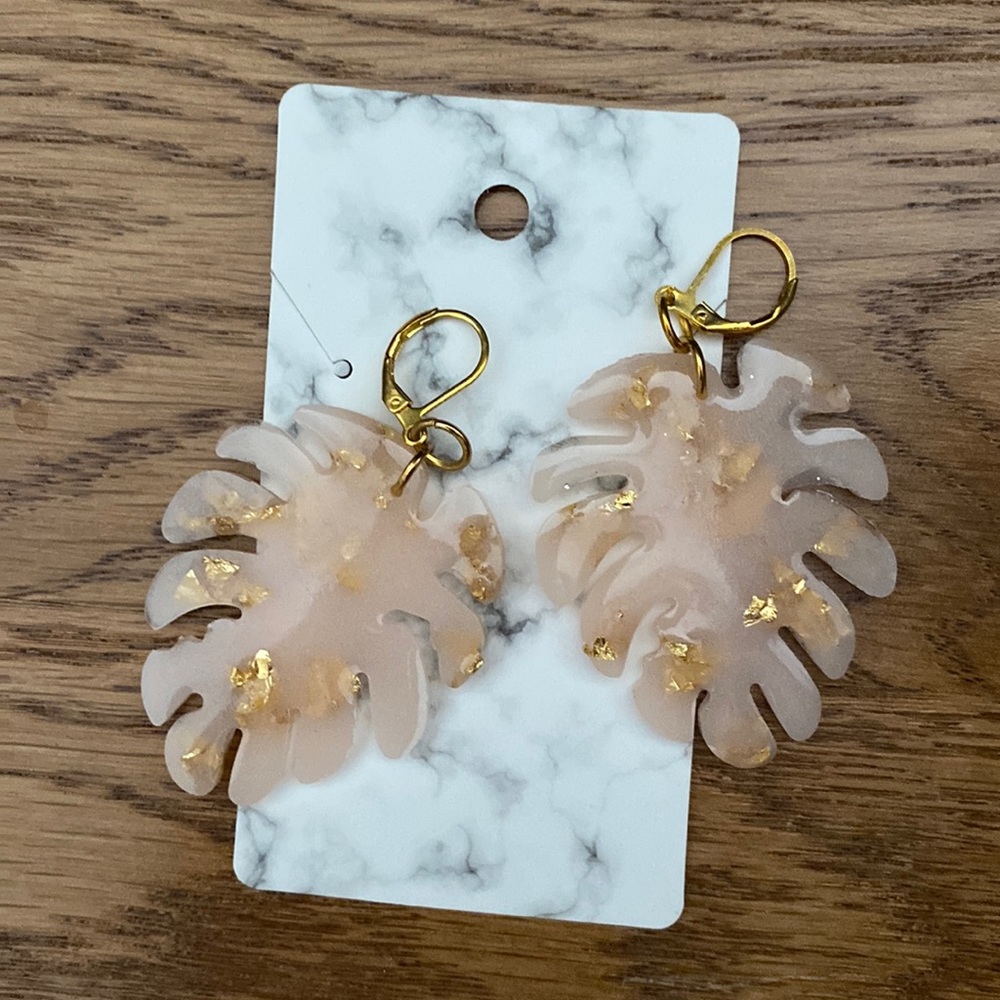 Palm leaf earrings